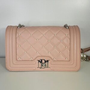 Badgley Mischka Nude Quilted Crossbody w/ Pearl Handle | NWT | MSRP $129